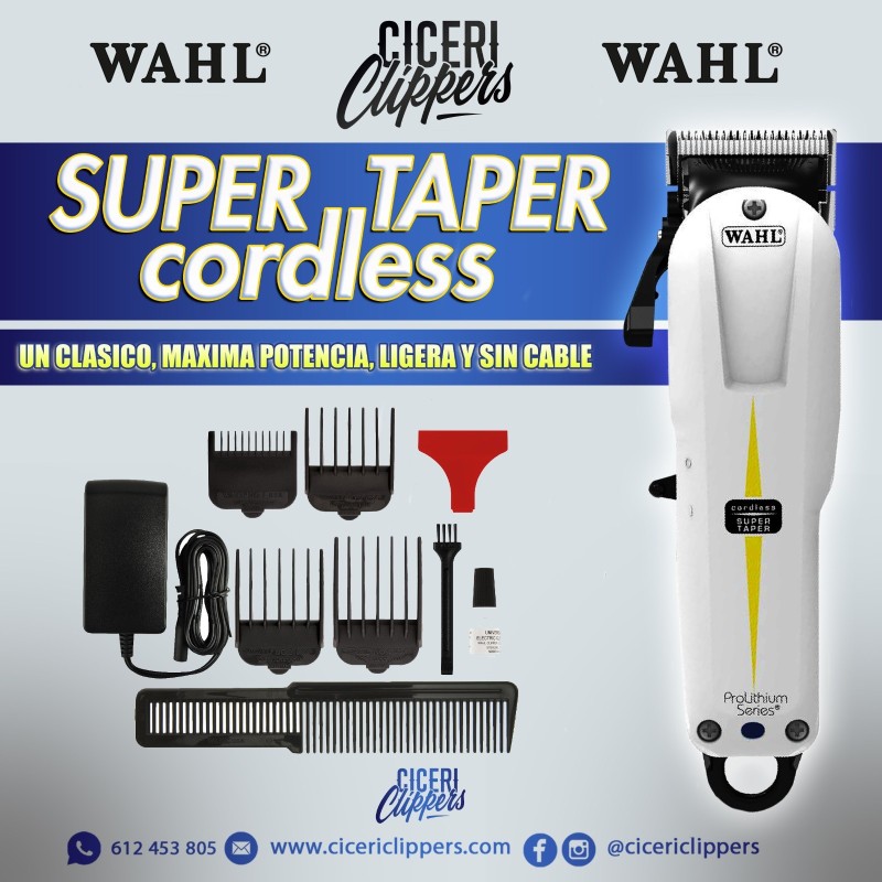 WAHL MAQUINA SUPER TAPER CORDLESS 5v