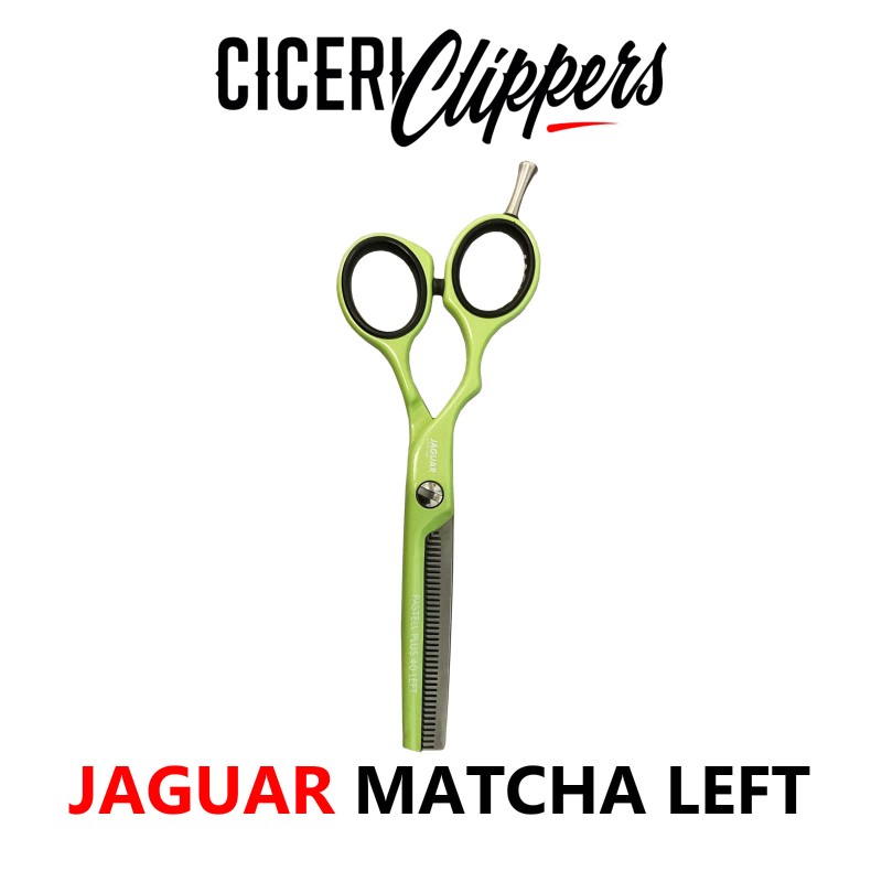 TIJERA JAGUAR WHITE LINE PASTELL PLUS 5.25" ZURDO 40 MATCHA