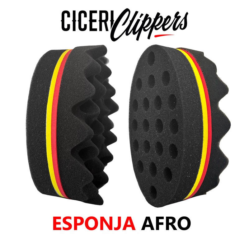 ESPONJA PARA AFRO RAYAS AMARILLO Y ROJO